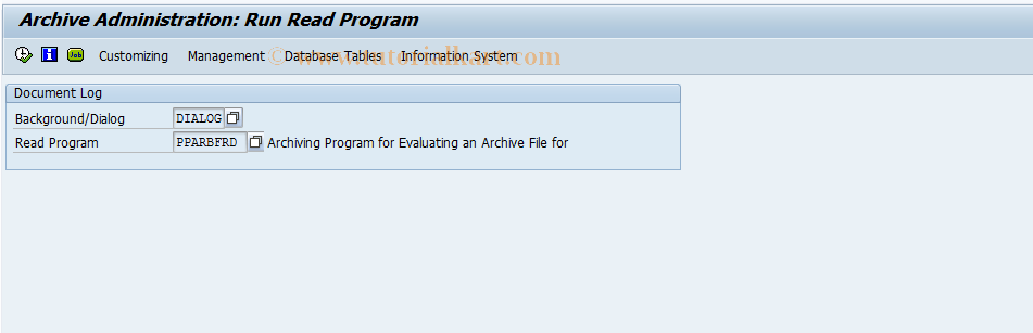 SAP TCode MF3E - Evaluate Archived Document
