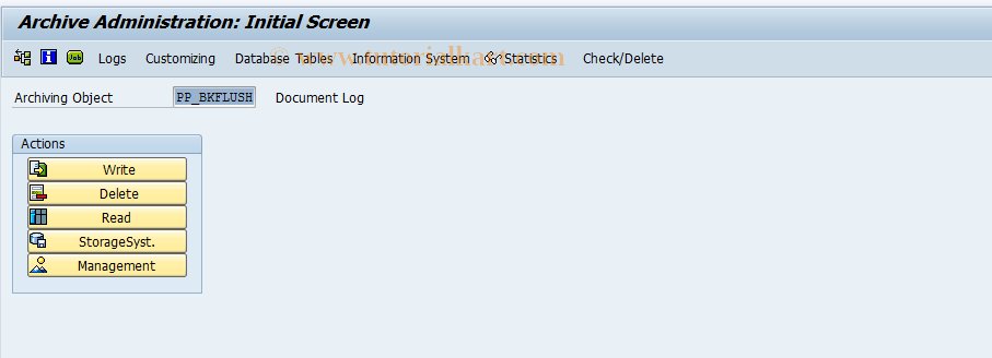 SAP TCode MF3R - Reload Archived Document