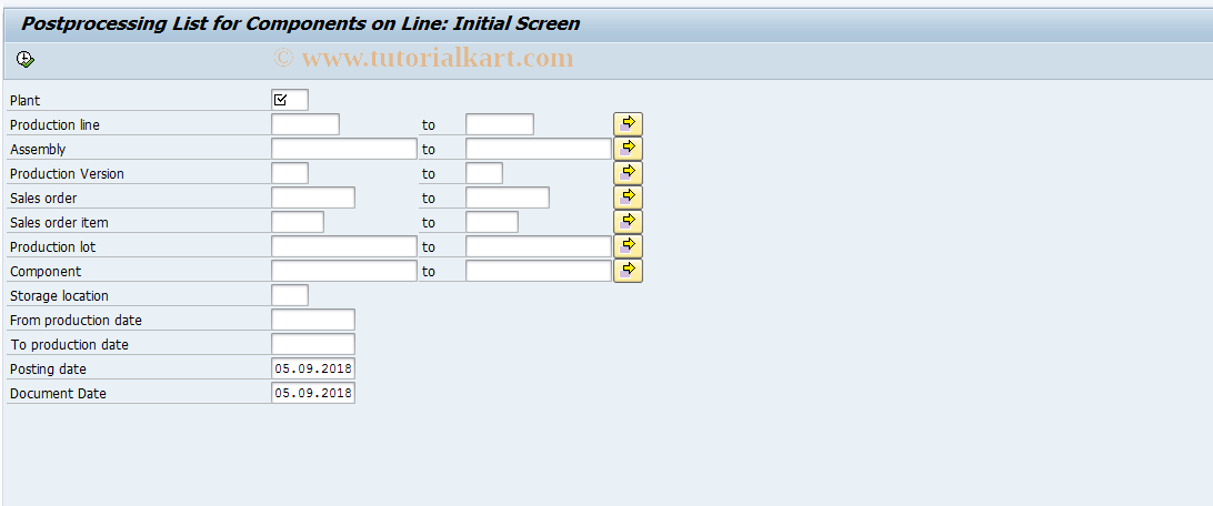 SAP TCode MF47 - Open Reprocessing Records / Pr.Line