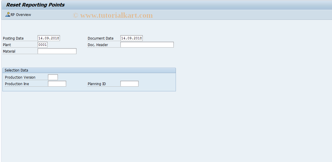 SAP TCode MF4R - Resetting Reporting Points