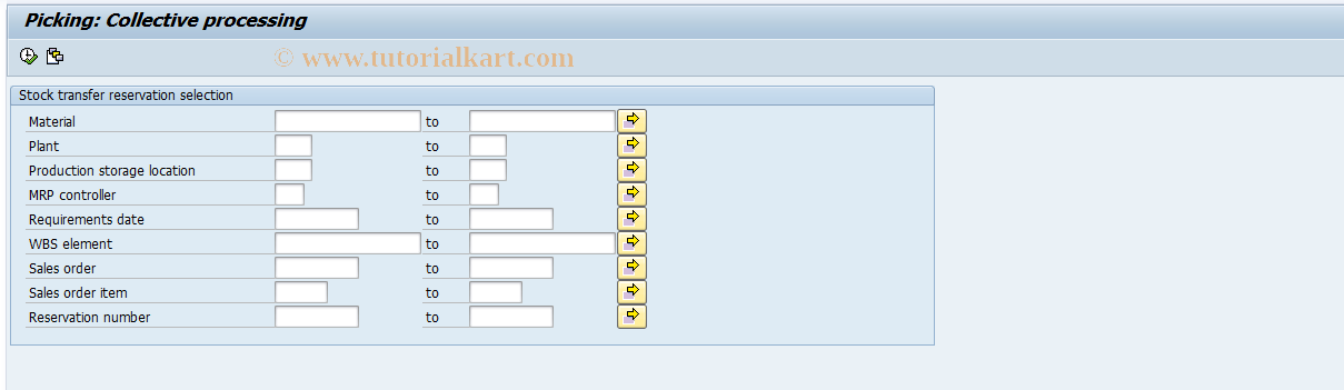 SAP TCode MF65 - Stock Transfer for Reservation