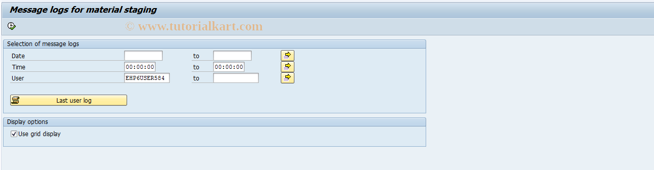 SAP TCode MF68 - Log for Pull List