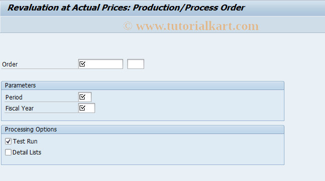 SAP TCode MFN1 - Actual Revaluation: PrCst Collective Indicator Processing 