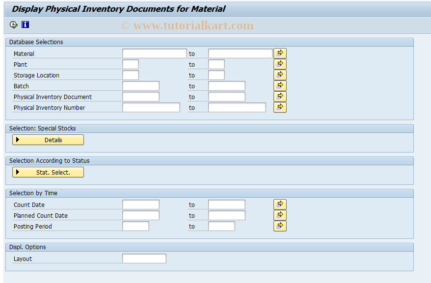 SAP TCode MI02 - Change Physical Inventory Document
