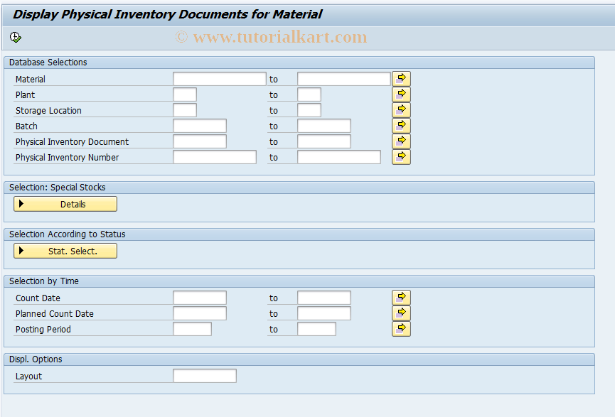 SAP TCode MI05 - Change Inventory Count