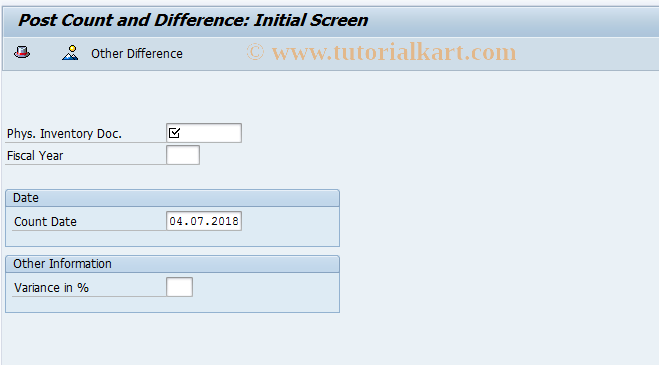 SAP TCode MI08 - Create List of Differences with Document 