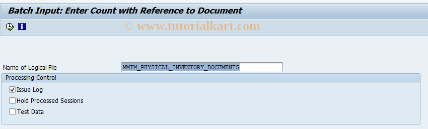 SAP TCode MI34 - Batch Input: Enter Count