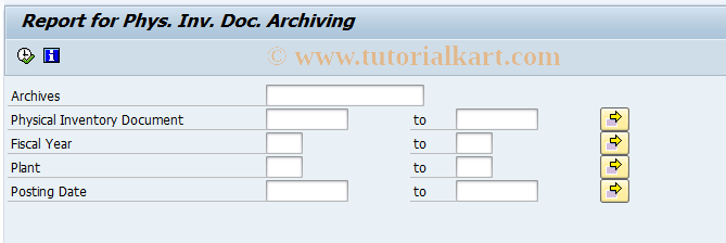 SAP TCode MI9A - Analyze archived phy. inv. docs