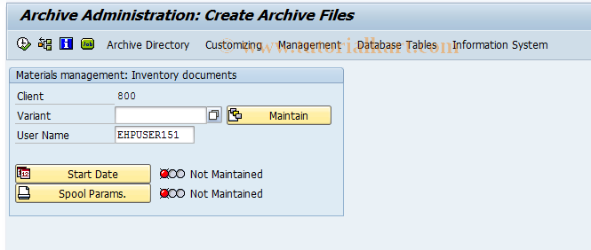 SAP TCode MIAR - Archive Phys. Invoice  Documents