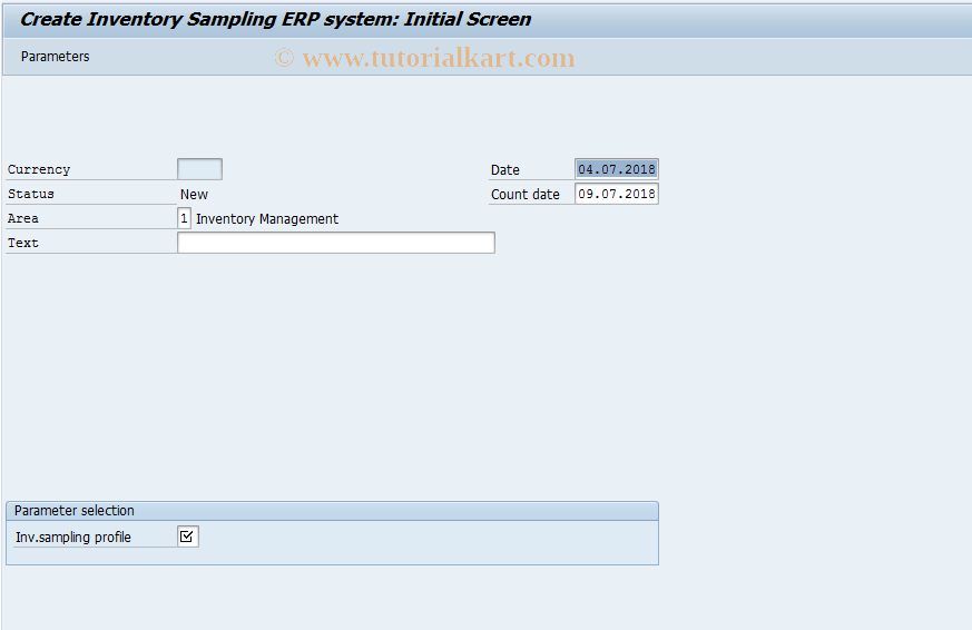 SAP TCode MIS1 - Create Sample-Based Phys. Invoice  - ERP