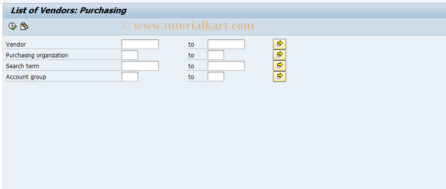 SAP TCode MKVZ - List of Vendors: Purchasing