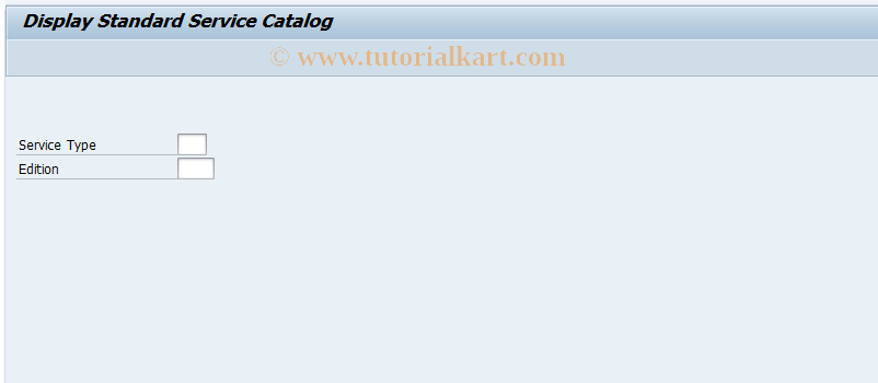 SAP TCode ML03 - Display Standard Service Catalog