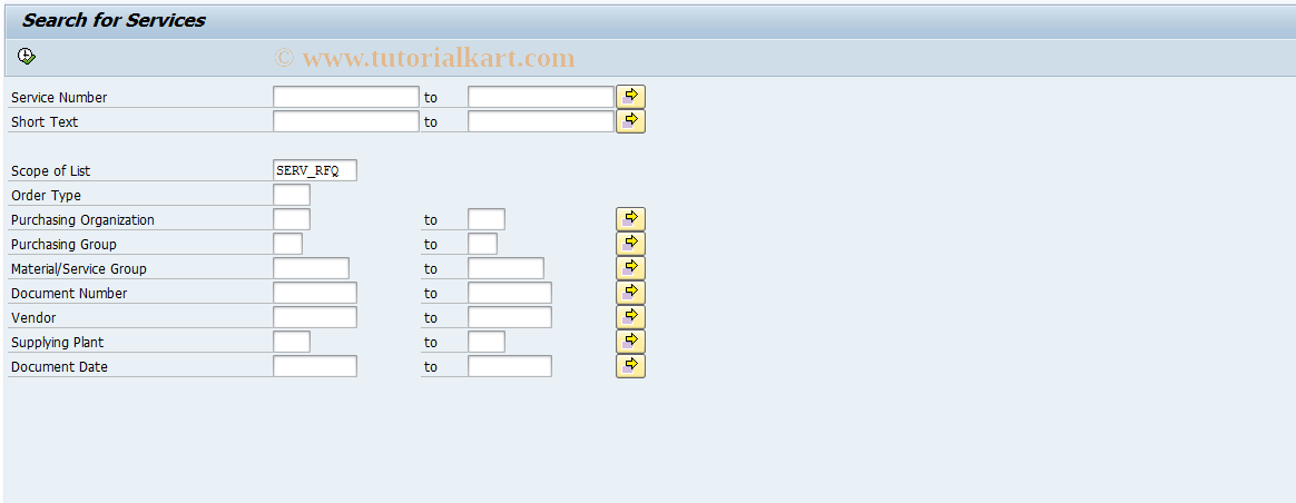 SAP TCode ML05 - Purchasing Object for Service