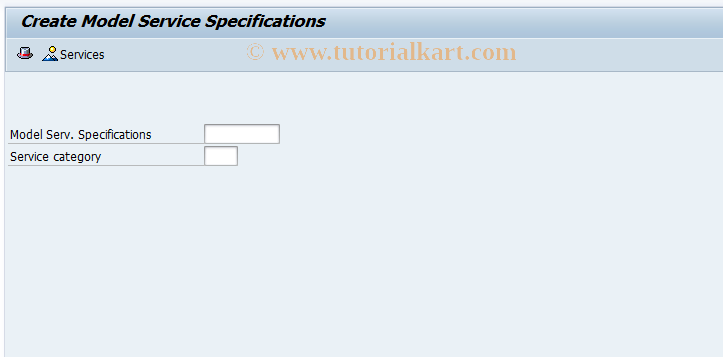 SAP TCode ML10 - Create Model Service Specifications
