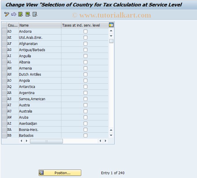 SAP TCode ML100 - Calculate Taxes at Service Level