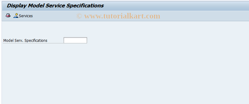 SAP TCode ML12 - Display Model Service Specifications