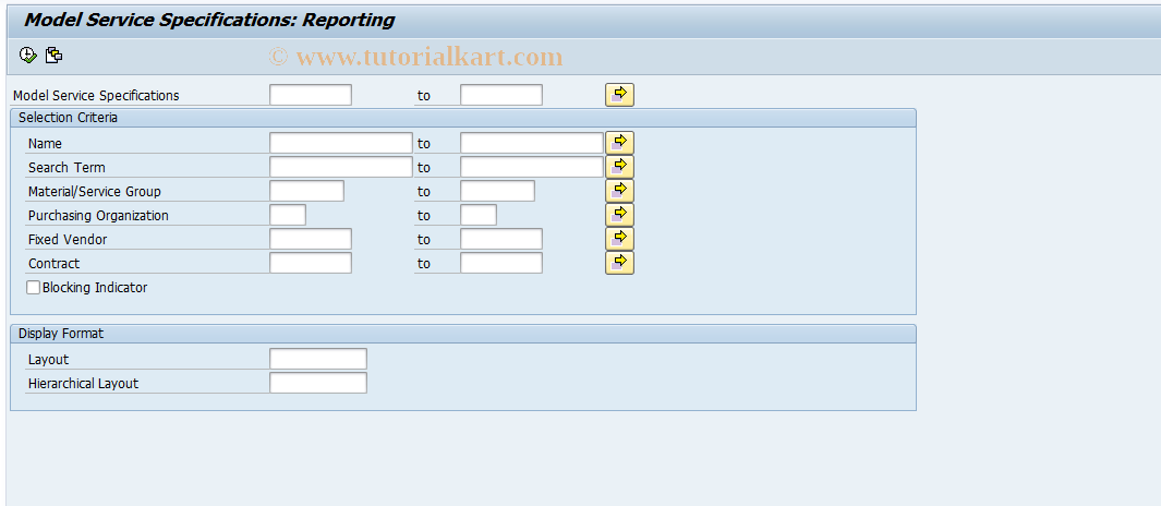 SAP TCode ML15 - List of Model Service Specifications