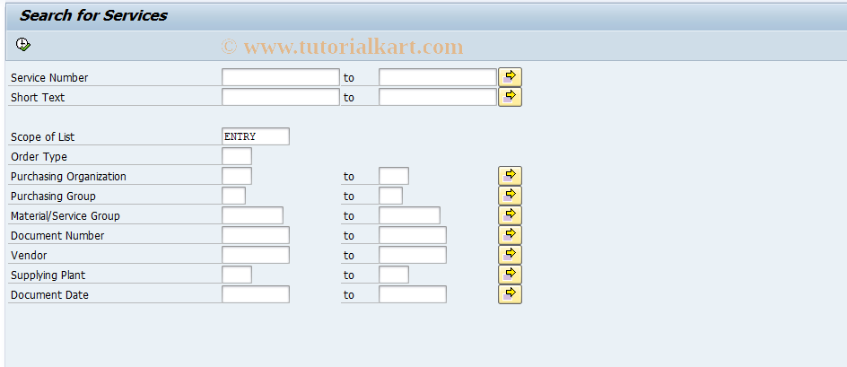 SAP TCode ML92 - Entry Sheets for Service