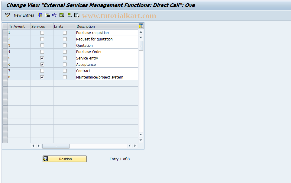 SAP TCode ML94 - External Services Mgmt.: Direct Call