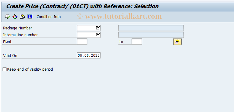 SAP TCode MLV1 - Conditions: Services