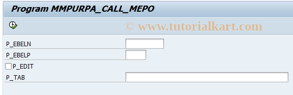SAP TCode MMPURPAMEPO - Call MEPO from Portal