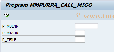 SAP TCode MMPURPAMIGO - Call MIGO from Portal