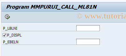 SAP TCode MMPURUIML81N - Call ML81N