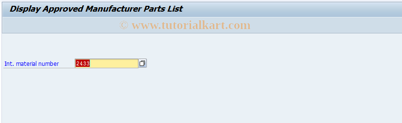 SAP TCode MP02 - Display AMPL Records