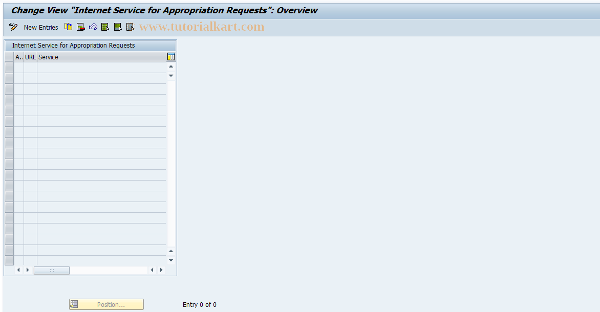 SAP TCode MPO_APPREQ - Services for Request Types