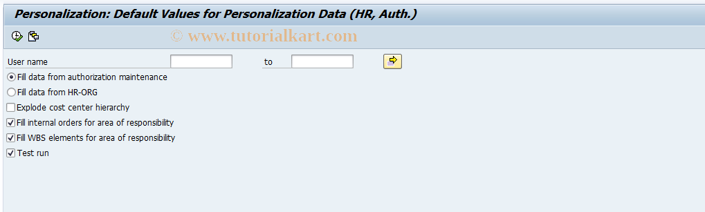 SAP TCode MPO_PERS_FILL_CC - Fill for Personalization, Cost Ctrs