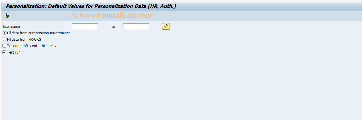 SAP TCode MPO_PERS_FILL_PC - Fill for Personalization, Profit Ctrs