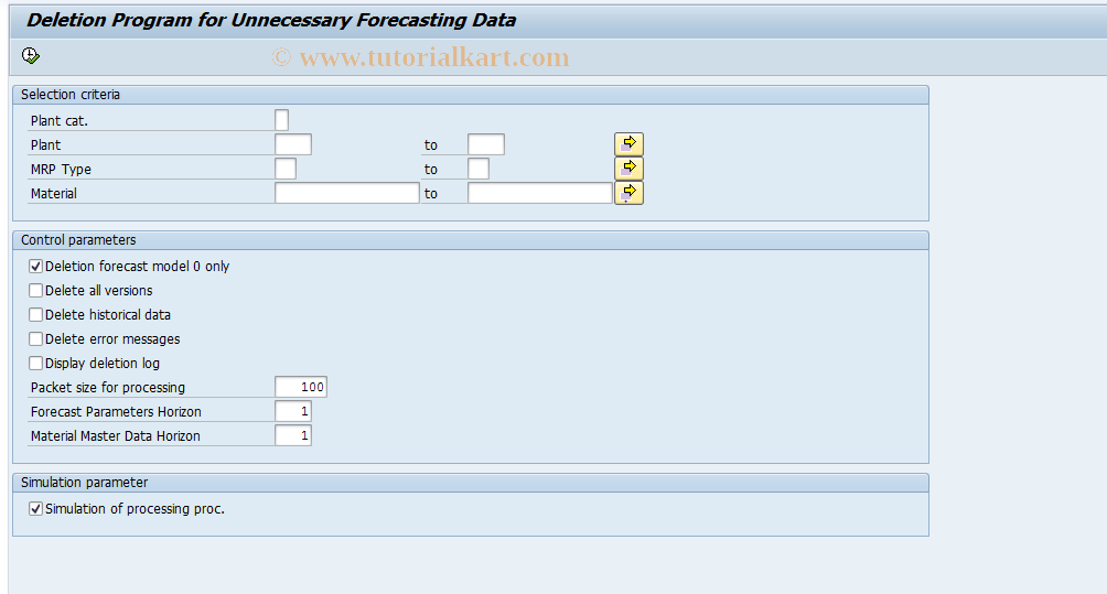 mpr2-sap-tcode-deletion-of-forecast-data-transaction-code