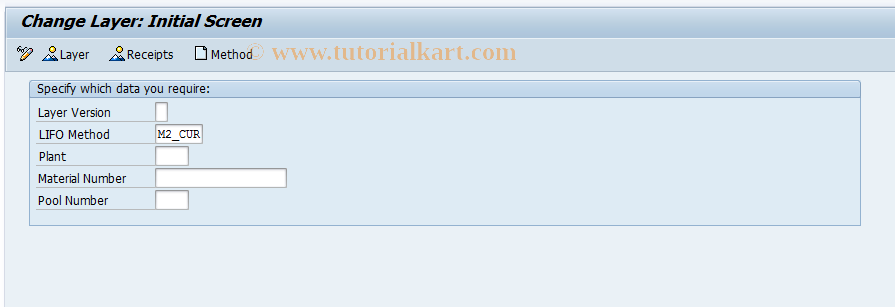 SAP TCode MR32 - Change Material Layer (LIFO)