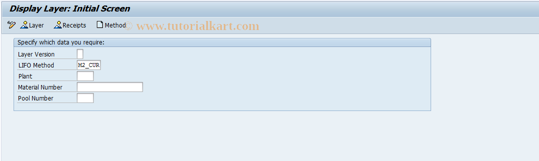 SAP TCode MR33 - Display Material Layer (LIFO)