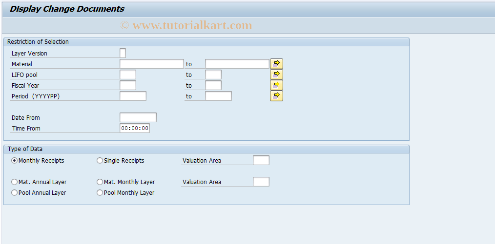 SAP TCode MR39 - Display Documents (LIFO)