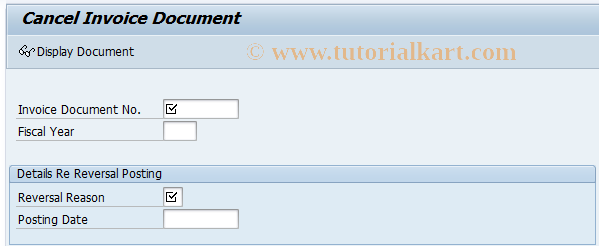 SAP TCode MR8M - Cancel Invoice Document