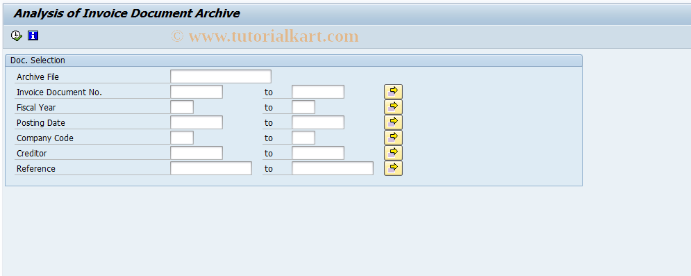 SAP TCode MRA3 - Display Archived Invoice Documents