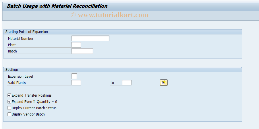 SAP TCode MRCHVW - Batch mgmt with reconciliation