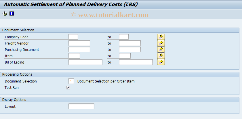 SAP TCode MRDC - Automatic Delivery Cost Settlement