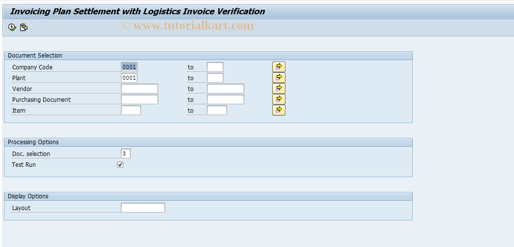 SAP TCode MRIS - Settle Invoicing Plan