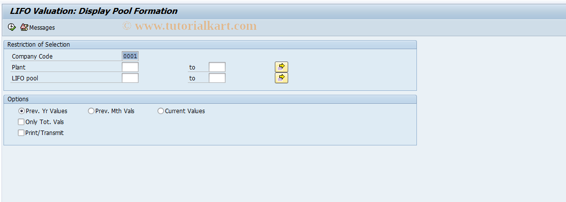 SAP TCode MRL7 - Display Pool Formation