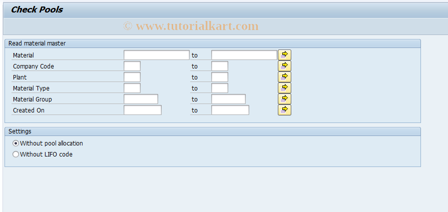 SAP TCode MRLA - Check Pool Formation