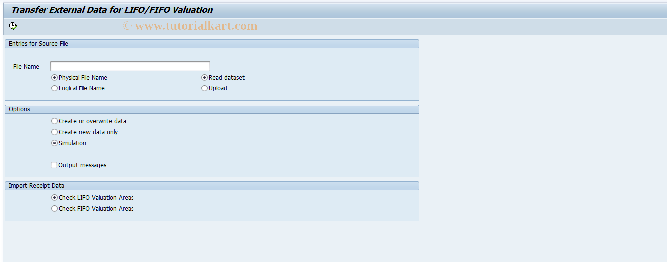 SAP TCode MRLC - Transfer Third-Party Data