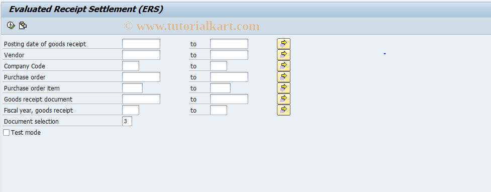 SAP TCode MRRS - Evaluated Receipt Settlement