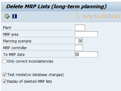 SAP TCode MS08 -  Reorganization MRP Lists for Long-Term Plnng