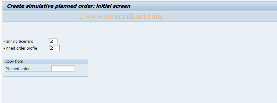 SAP TCode MS11 - LTP: Create planned order