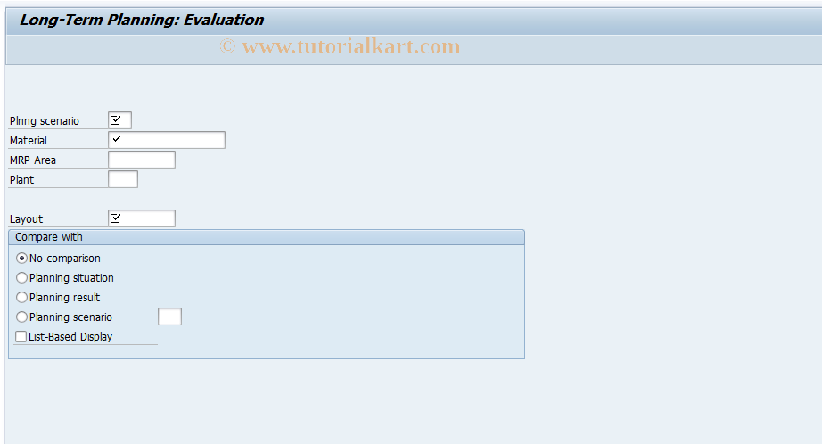 SAP TCode MS44 - Flexible Evaluation Long-Term Plnng