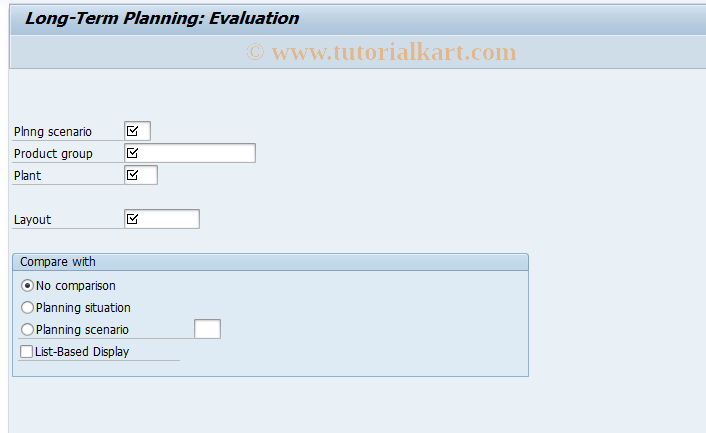 SAP TCode MS47 - Evaluation LTP for Product Group