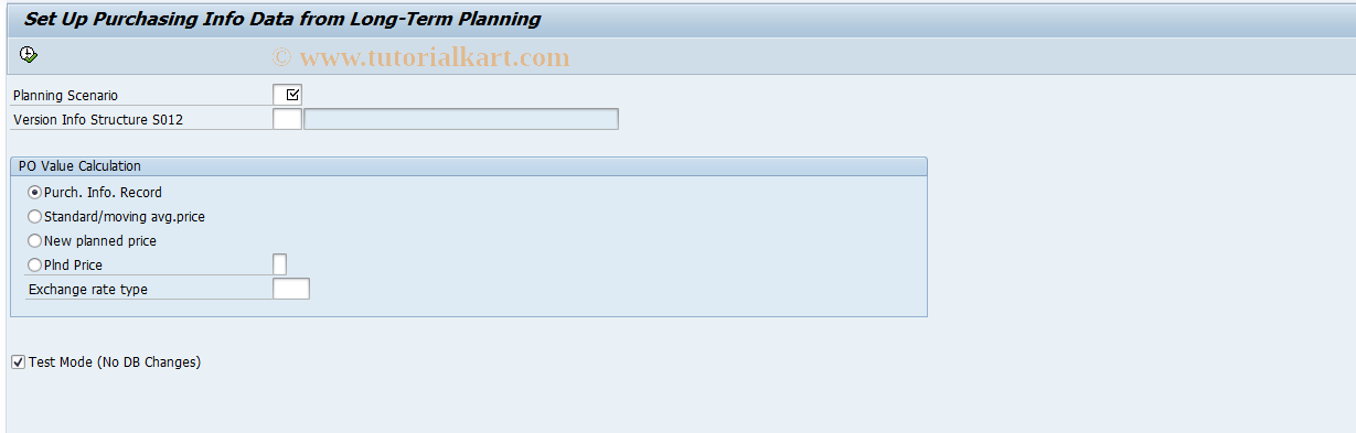 SAP TCode MS70 - Evaluation Plng Scenario for PURCHIS