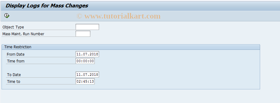 SAP TCode MSL1 - Display Mass Maintenance Logs